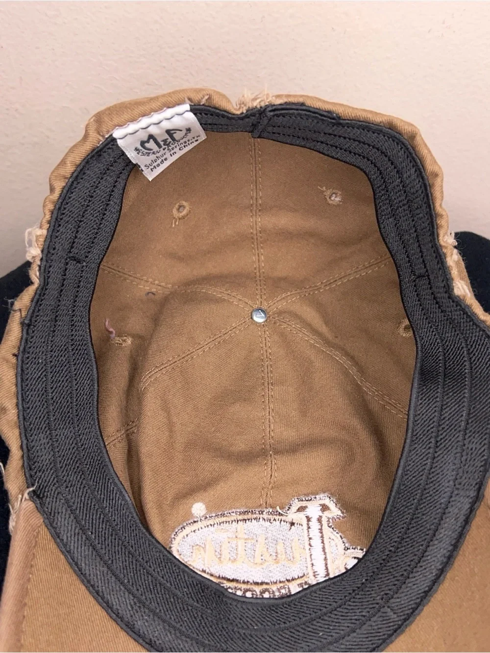 Justin Boots Western Brown Baseball Hat Distressed Unisex Outdoor Stretch Band
